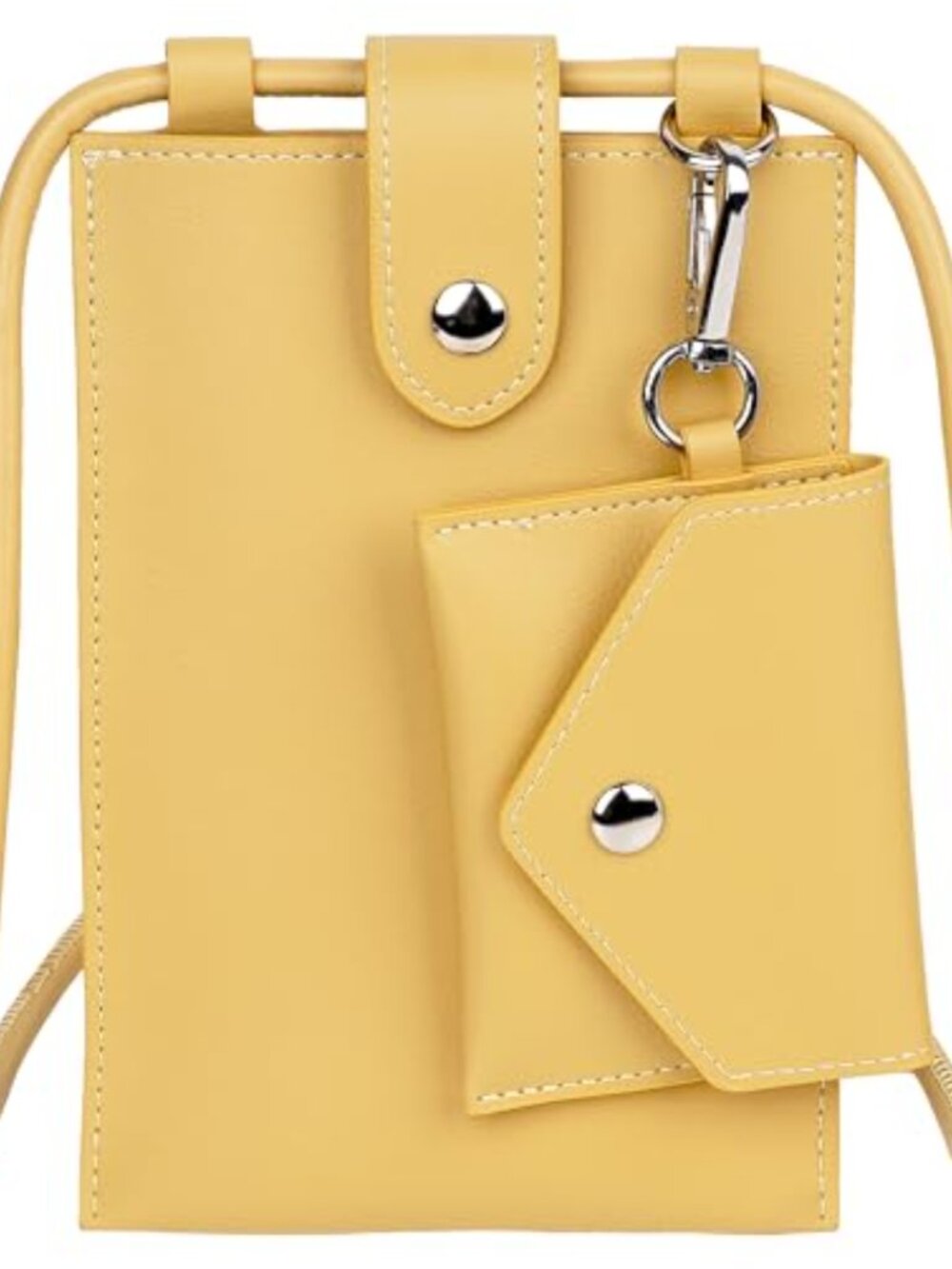 PU Leather Crossbody Cell Phone Bag with Detachable Mini Coin Pouch